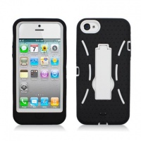 BLACK/WHITE Armor 3 IN 1 High Impact Combo Hard Soft Gel Case Stand for Apple iPhone 5 BLACK/WHITE Armor 3 IN 1 High Impact Combo Hard Soft Gel Case Stand for Apple iPhone 5