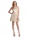 Vince Camuto Women's Sleeveless A-Line Jacquard Dress, Tiramisu, 6