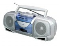 Coby Portable AM/FM Cassette Player and Recorder CX244, Silver/Blue Coby Portable AM/FM Cassette Player and Recorder CX244, Silver/Blue
