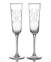 Martha Stewart Collection Petal Trellis Set of 2 Glass Toasting Flutes