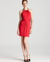 Rich in rouge, this Laundry by Shelli Segal dress gets glamorous with a beaded neckline. A knotted waist lends a flattering fit.