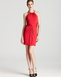 Rich in rouge, this Laundry by Shelli Segal dress gets glamorous with a beaded neckline. A knotted waist lends a flattering fit. Rich in rouge, this Laundry by Shelli Segal dress gets glamorous with a beaded neckline. A knotted waist lends a flattering fit.