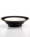 More than meets the eye, Denby's Praline Noir rim soup bowl boasts standout durability in addition to style. With a distinct silhouette in casual stoneware and bold black and white glaze.