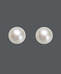 She will look as sophisticated as mom in these traditional pearl earrings. Earrings feature pearls (4 mm) set in 14k gold with a flute bell backing. She will look as sophisticated as mom in these traditional pearl earrings. Earrings feature pearls (4 mm) set in 14k gold with a flute bell backing.