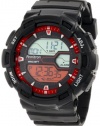 Armitron Men's 40/8246RED Oversized Black Two-Zone Red Dial Digital World Time Sport Watch