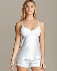 Add a little girlish charm to your bedtime look with a pleated camisole and shorts set from Flora Nikrooz. Add a little girlish charm to your bedtime look with a pleated camisole and shorts set from Flora Nikrooz.