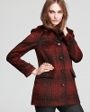 A favorite Burberry Brit jacket gets a jolt of modern edge as an ombre palette shakes up the classic check print.