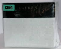 Lauren Ralph Lauren King Sheet Set Green Cream Chevron Lauren Ralph Lauren King Sheet Set Green Cream Chevron