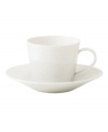 White dinnerware that's perfect for every day. The 1815 tea saucer from Royal Doulton features sturdy porcelain streaked white on white for serene, understated style.
