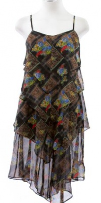 Free People Black Combo Chiffon Plaid Daisy Tiered Ruffle Dress 2 Free People Black Combo Chiffon Plaid Daisy Tiered Ruffle Dress 2