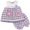 Sweet & Soft Infant Girls Pink Plaid Sleeveless Summer Flower Dress, Short 2 Pc