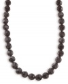 Rich, earthy tones give your look an organic feel. Carolee necklace features faceted jet beads (10 mm) set in hematite-plated mixed metal. Approximate length: 16 inches + 2-inch extender.
