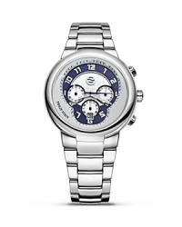 Philip Stein® active stainless steel chronograph watch with integrated bracelet strap and a butterfly buckle closure. Philip Stein® active stainless steel chronograph watch with integrated bracelet strap and a butterfly buckle closure.