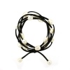 Leather and Pearl Wrap-around Convertible 2-in-1 Bobbi Bracelet in Black Presented in Complementary Silk Organza Jewelry Pouch