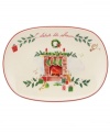 A holly motif drawn from the classic Holiday dinnerware pattern combined with colorful new depictions of the Christmas season makes this Holiday Illustrations tray a festive addition to any table. Adorned with celebrate the season.