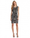 Jones New York Women's Sleeveless Jewel Neck Pleated Dress