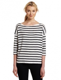 French Connection Women's Scott Stripe Top, White, Large French Connection Women's Scott Stripe Top, White, Large