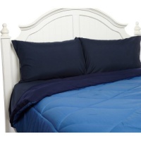 Full / Queen Size Clara Clark 3pc Silky Soft Goose Down Alternative Reversible Navy / Aqua Comforter Set - Includes 2 Pillow Shams - Available In A Few Sizes And Colors Full / Queen Size Clara Clark 3pc Silky Soft Goose Down Alternative Reversible Navy / Aqua Comforter Set - Includes 2 Pillow Shams - Available In A Few Sizes And Colors
