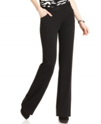 Chic ponte knit pants from Calvin Klein take you from the office to out on the town with a quick change of accessories. An essential part of any working woman's wardrobe. (Clearance) Chic ponte knit pants from Calvin Klein take you from the office to out on the town with a quick change of accessories. An essential part of any working woman's wardrobe. (Clearance)