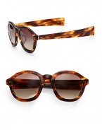 A resin design with a cool vintage look. Available in black with smoke gradient lens or shiny light tortoise shell with brown gradient lens. 100% UV protectionImported 