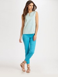 Clean lines are key this season. This stretch poplin design offers a timeless silhouette and a comfortable and flattering fit. Waist dartsSide zipperBack seamsInseam, about 2863% cotton/37% polyesterDry cleanImported of Italian fabric Model shown is 5'11½ (181cm) wearing US size 4. OUR FIT MODEL RECOMMENDS ordering true size. Clean lines are key this season. This stretch poplin design offers a timeless silhouette and a comfortable and flattering fit. Waist dartsSide zipperBack seamsInseam, about 2863% cotton/37% polyesterDry cleanImported of Italian fabric Model shown is 5'11½ (181cm) wearing US size 4. OUR FIT MODEL RECOMMENDS ordering true size.