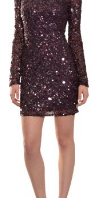 Aidan Mattox Women's Fully Sequins Long Sleeve Cocktail Evening Dress 12 Aubergine Aidan Mattox Women's Fully Sequins Long Sleeve Cocktail Evening Dress 12 Aubergine