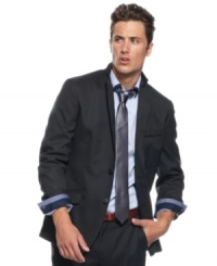 Keep your silhouette sleek and stylish with this two-button blazer from INC International Concepts. Keep your silhouette sleek and stylish with this two-button blazer from INC International Concepts.