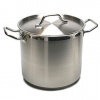 New Professional Commercial Grade 40 QT (Quart) Heavy Gauge Stainless Steel Stock Pot, 3-Ply Clad Base, Induction Ready, With Lid Cover NSF Certified Item