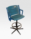 This authentic, legendary blue Yankee Stadium seat was pried from within baseball's cathedral in the Bronx and redesigned atop a wheeled base as a unique, sports-themed seat for the kitchen or home bar. Please note: each chair differs slightlyIncludes a certificate of authenticity77 lbs.24W X 43½H X 24LMade in USA