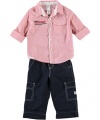 Guess Alameda 2-Piece Outfit (Sizes 12M - 24M) - red, 12 months