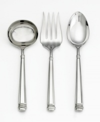 Simply classic at casual meals and polished for fine dining, the Abbington Square 3-piece serving set is an easy, elegant upgrade for every table. Elliptical hollow handles start and end with pronounced banding in durable 18/10 stainless steel. Simply classic at casual meals and polished for fine dining, the Abbington Square 3-piece serving set is an easy, elegant upgrade for every table. Elliptical hollow handles start and end with pronounced banding in durable 18/10 stainless steel.