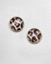 Let your true animal out with this leopard printed style. Epoxy14k goldplated brassSize, about .75Post backImported 