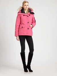 Offering a slim fit and a rustic-chic look, this parka has all the elements of a cozy must-have. Offering a slim fit and a rustic-chic look, this parka has all the elements of a cozy must-have.