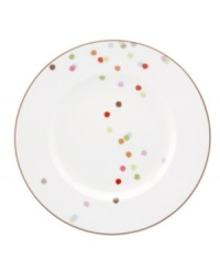 Have more fun at the table with the playful confetti pattern and sublime durability of this Market Street Green accent plate by kate spade. Have more fun at the table with the playful confetti pattern and sublime durability of this Market Street Green accent plate by kate spade.