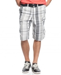Don't worry about the wear–these broken-in shorts from Marc Ecko Cut & Sew come with a comfortable, worn-in look and feel you'll dig. Don't worry about the wear–these broken-in shorts from Marc Ecko Cut & Sew come with a comfortable, worn-in look and feel you'll dig.