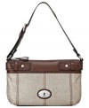 Simply chic, this classic shoulder bag from Fossil reels in old school charm with a contemporary attitude. Crafted from mod metallic suede with signature hardware, its sized-right to meet your everyday demands.