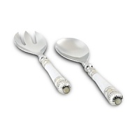 Handmade in sand-cast aluminum with a trademark blend of enamel infused with crushed mother of pearl, Julia Knight's classic salad serving set pairs perfectly with any classic bowl or tray from the Julia Knight collection. Handmade in sand-cast aluminum with a trademark blend of enamel infused with crushed mother of pearl, Julia Knight's classic salad serving set pairs perfectly with any classic bowl or tray from the Julia Knight collection.