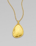 From the Elements Collection. A free-form disc of hammered 24k gold glows warmly as it hangs from a bold gold chain.24k yellow goldChain length, about 18Pendant length, about 1Hook claspImported