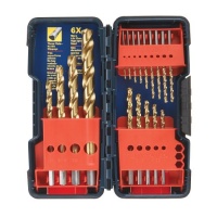 Bosch TI18 18-Piece Titanium Twist Drill Bit Assortment with Plastic Case Bosch TI18 18-Piece Titanium Twist Drill Bit Assortment with Plastic Case