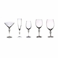Balans glasses have sensuous, tear-shaped stems, lending perfect balance to form and hand. Shown left to right: martini, flute, wine, goblet, iced beverage. Balans glasses have sensuous, tear-shaped stems, lending perfect balance to form and hand. Shown left to right: martini, flute, wine, goblet, iced beverage.