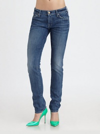 Slim-fit stretch denim finished with slight abrasions for an authentically-crafted look.THE FITNarrow leg openingNatural rise, about 7½Inseam, about 33THE DETAILSZip flyFive-pocket styleSignature stitch back patch pockets87% cotton/12% polyester/1% spandexMachine washMade in USA of imported fabricModel shown is 5'9½ (176cm) wearing US size 4. Slim-fit stretch denim finished with slight abrasions for an authentically-crafted look.THE FITNarrow leg openingNatural rise, about 7½Inseam, about 33THE DETAILSZip flyFive-pocket styleSignature stitch back patch pockets87% cotton/12% polyester/1% spandexMachine washMade in USA of imported fabricModel shown is 5'9½ (176cm) wearing US size 4.