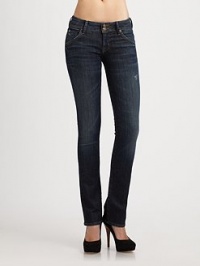 An absolute wardrobe fail-safe, bootcut construction make these dark-wash jeans a flattering choice for every season. THE FITRise, about 8Inseam, about 34THE DETAILSButton closureZip flyFive-pocket styleCotton/polyester/LycraMachine washMade in USA of imported fabricModel shown is 5'10 (177cm) wearing US size 4. An absolute wardrobe fail-safe, bootcut construction make these dark-wash jeans a flattering choice for every season. THE FITRise, about 8Inseam, about 34THE DETAILSButton closureZip flyFive-pocket styleCotton/polyester/LycraMachine washMade in USA of imported fabricModel shown is 5'10 (177cm) wearing US size 4.