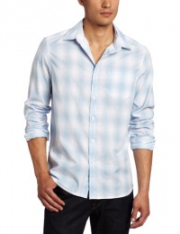 Kenneth Cole Men's One Pocket Ombre Plaid Shirt Kenneth Cole Men's One Pocket Ombre Plaid Shirt