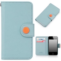 LiveWork Button Wallet Case (Sky Blue) for Apple iPhone 4 / 4S LiveWork Button Wallet Case (Sky Blue) for Apple iPhone 4 / 4S
