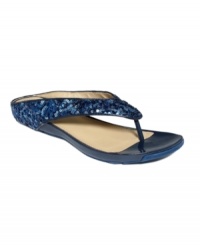 Glitzy ease. Kenneth Cole Reaction's Waterpark thong sandals are the perfect blend of sparkle and comfort. Glitzy ease. Kenneth Cole Reaction's Waterpark thong sandals are the perfect blend of sparkle and comfort.
