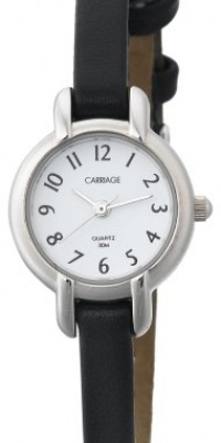 Carriage Women's C7A211 Silver-Tone Round Case White Dial Black Croco Strap Watch Carriage Women's C7A211 Silver-Tone Round Case White Dial Black Croco Strap Watch