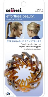 Scunci Effortless Beauty Expandable Ponytailer, Colors may vary
