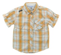 Akademiks Toddler Boys S/S Plaid Radiant Orange & Beige Shirt Akademiks Toddler Boys S/S Plaid Radiant Orange & Beige Shirt