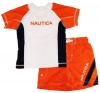 Nautica Toddler Boys Orange Print Rash Guard Swim Top with Shorts 2 Pc 2T 3T 4T