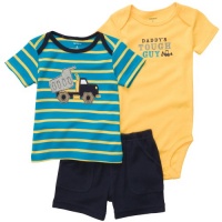 Carters Boys Newborn-6 Months 3 Piece Truck ''Daddy's Tough Guy'' Shorts Set (3 Months, Yellow/Blue) Carters Boys Newborn-6 Months 3 Piece Truck ''Daddy's Tough Guy'' Shorts Set (3 Months, Yellow/Blue)